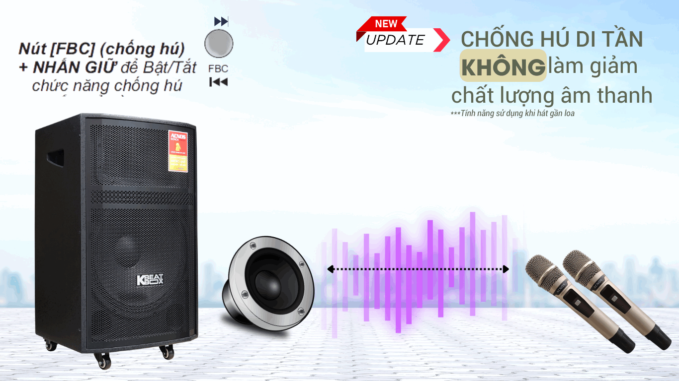 Loa kéo Acnos CB99Pro bass 40cm chống hú